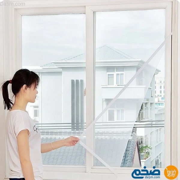 Adhesive window netting repels insects and mosquitoes