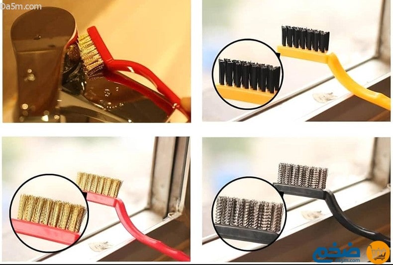 Small wire brushes for cleaning dirt, grease and rust