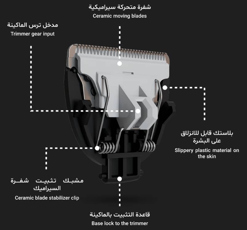 مكنة الحلاقه ضد الماء راس ربل ضد الجرح للمناطق الحساسه