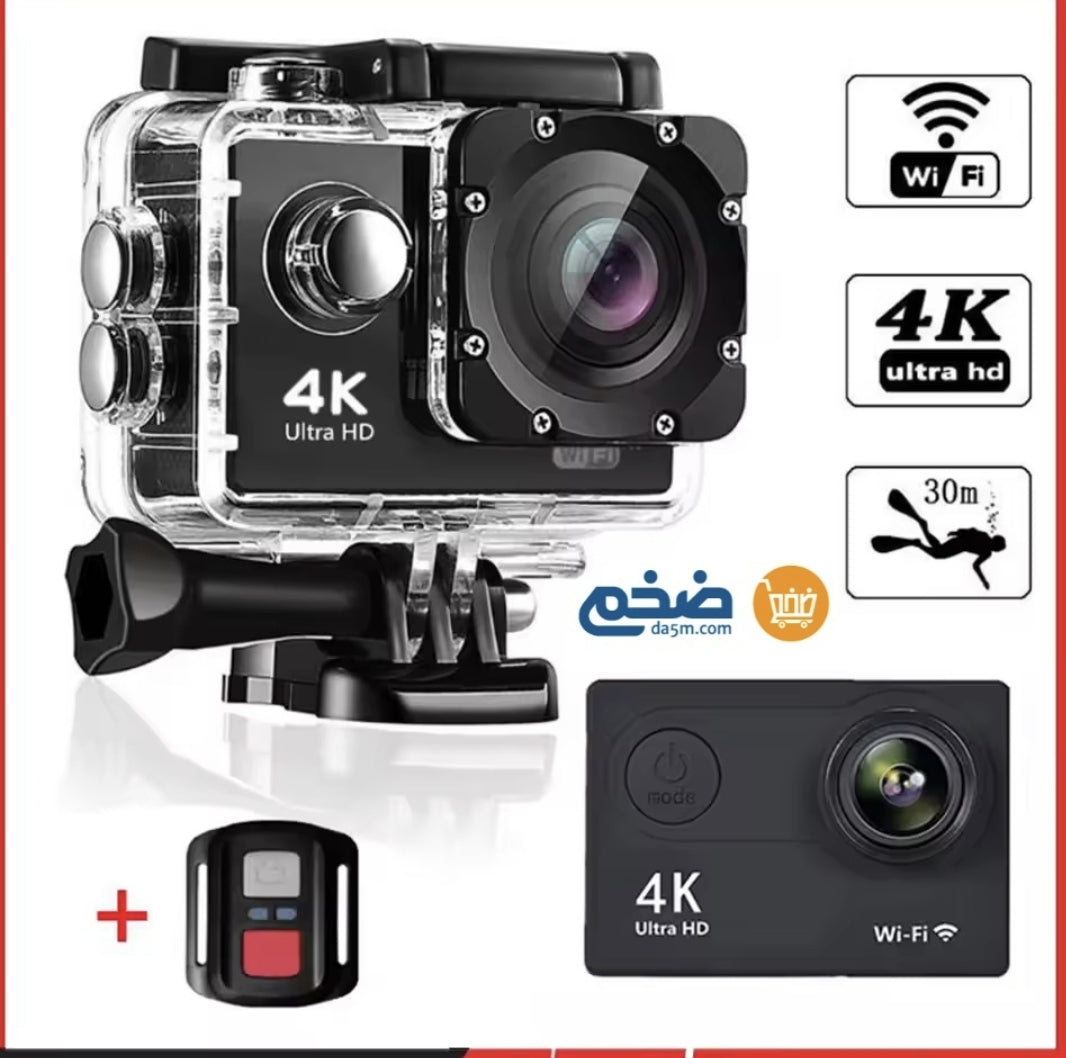 كاميرا شخصي 4K ضد الماء واي فاي تحفظ مقاطع سعة 64 جيجا