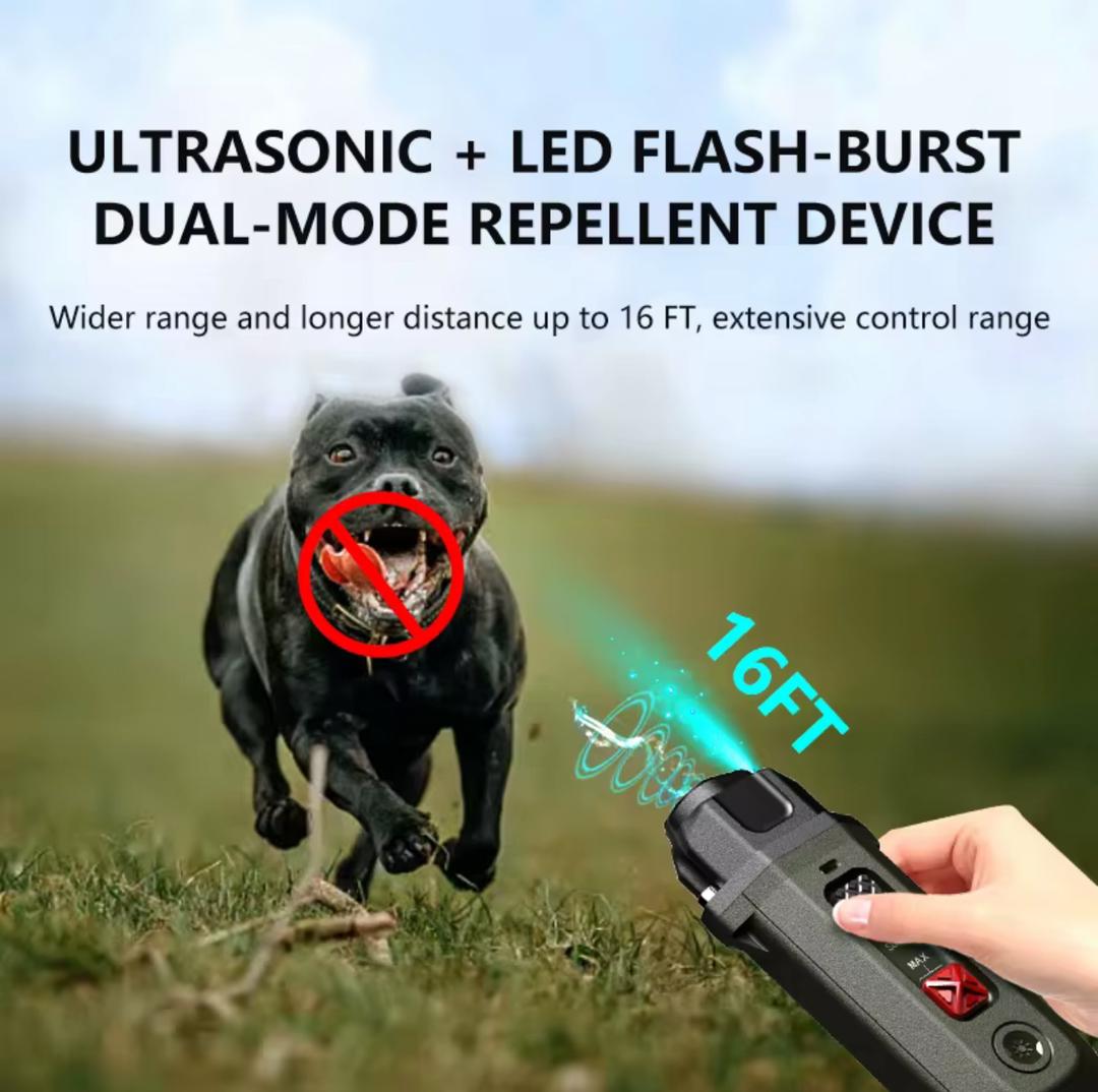 جهاز طارد الكلاب بالموجات فوق الصوتية مزوّد بكشاف ضوئي، للسلامة والراحة في كل مكان