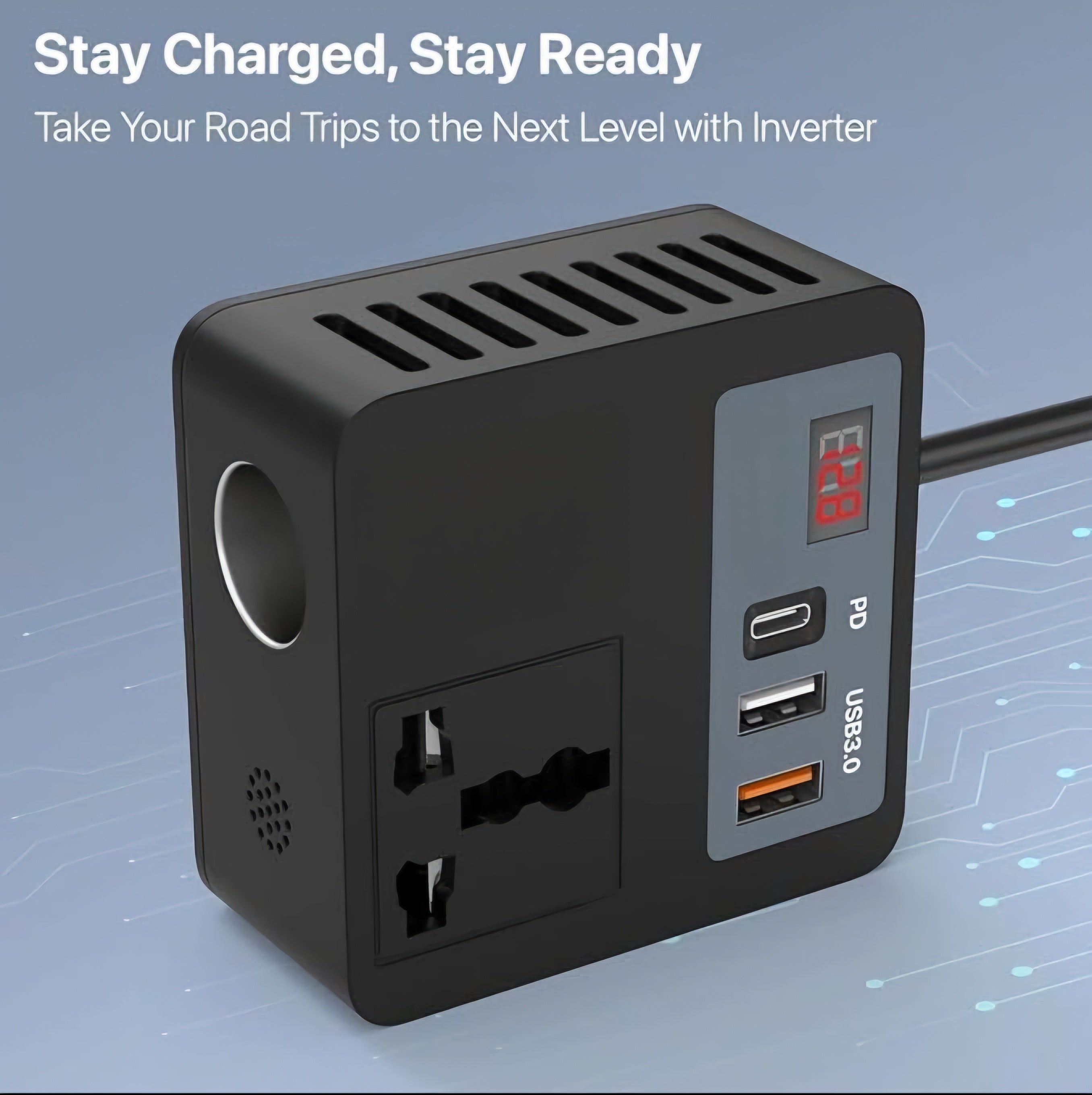 محول كهرباء للسيارة من 12V الى 220V