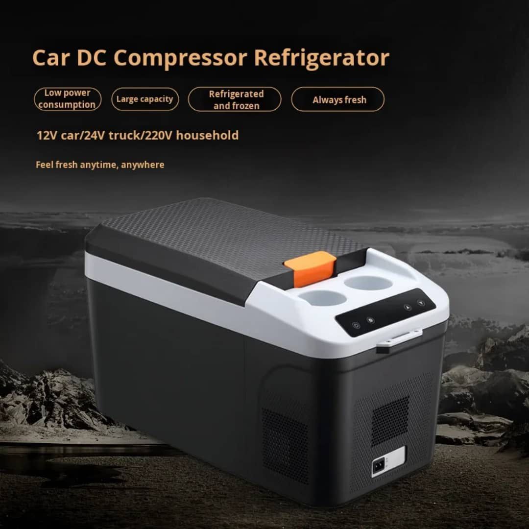 ثلاجة سيارة محمولة بسعة 16 لتر، تشتغل بنظامين 12V او 220V