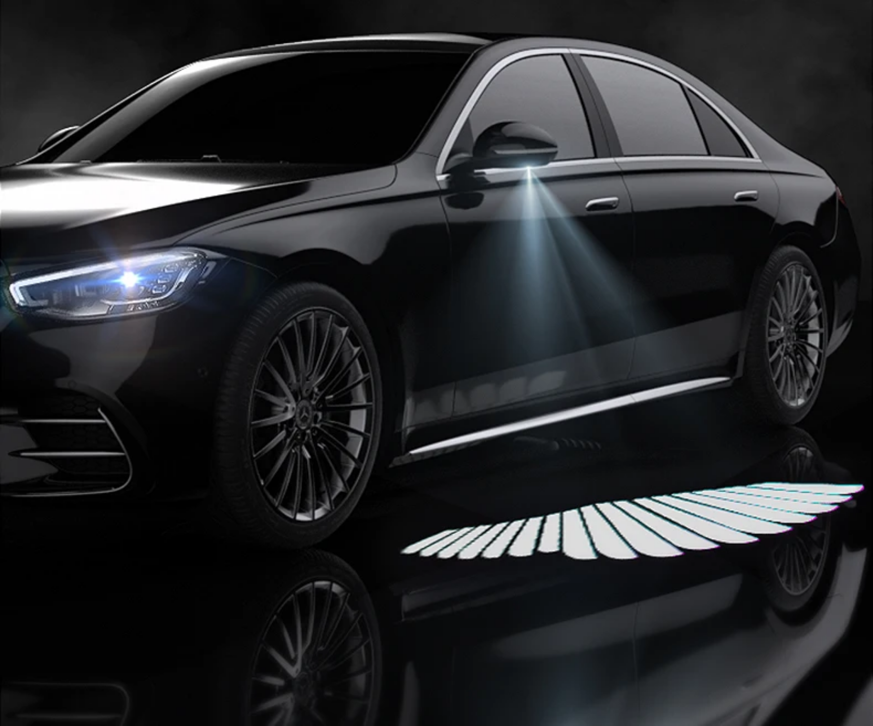 اضاءة الجناحات الجانبية للسيارات والدراجات