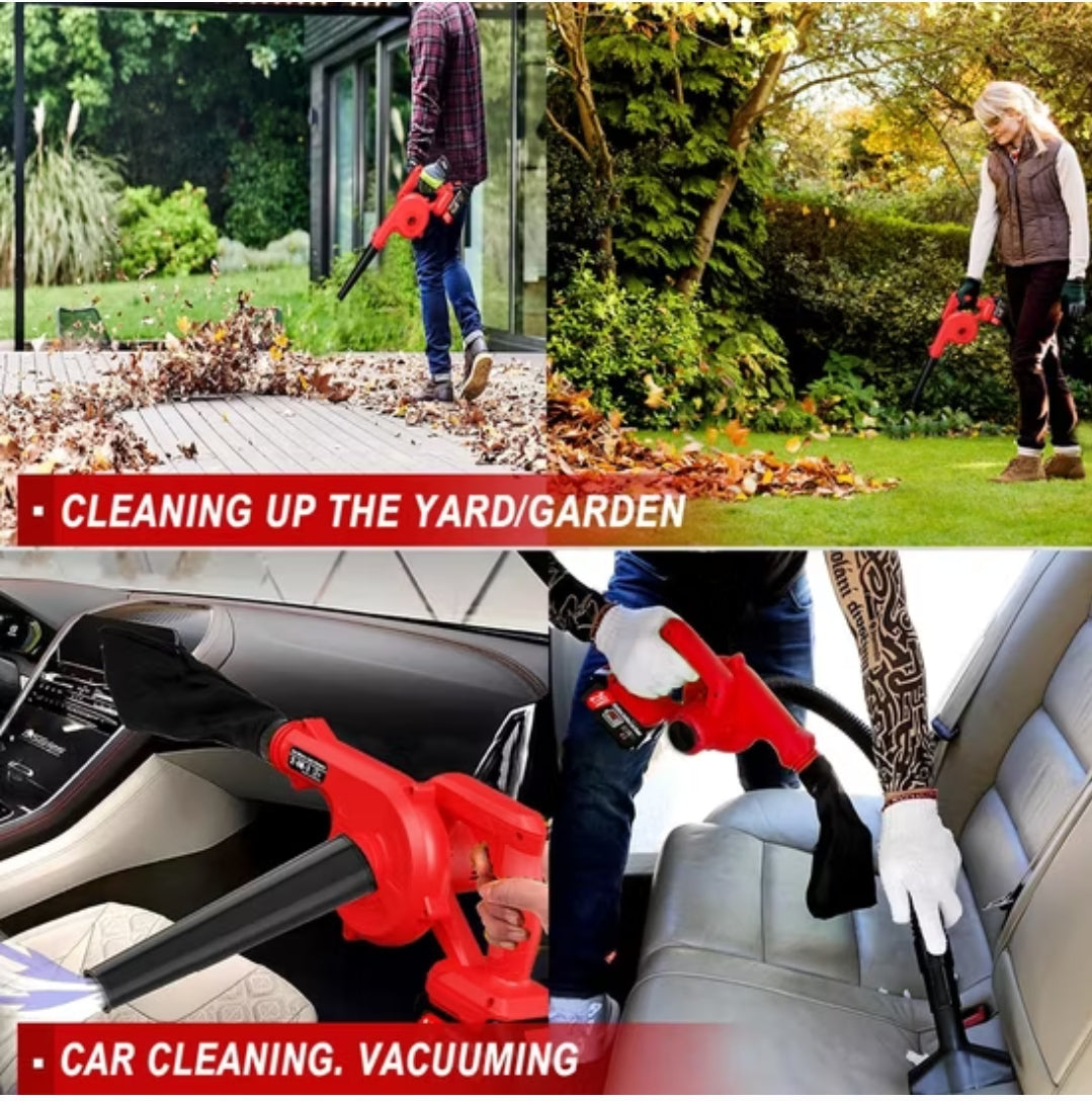 💨 منفاخ ومكنسة كهربائية محمولة نفخ وشفط– تنظيف شامل 1×2 متنقل معا 2 بطاريات