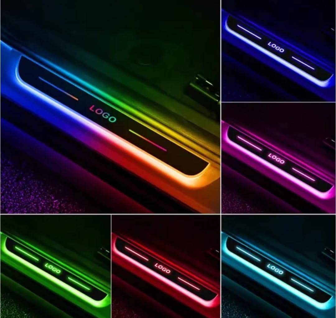 ضاءة عتبة الباب القابلة للشحن من تايوتا وكيا طقم 4 ابواب