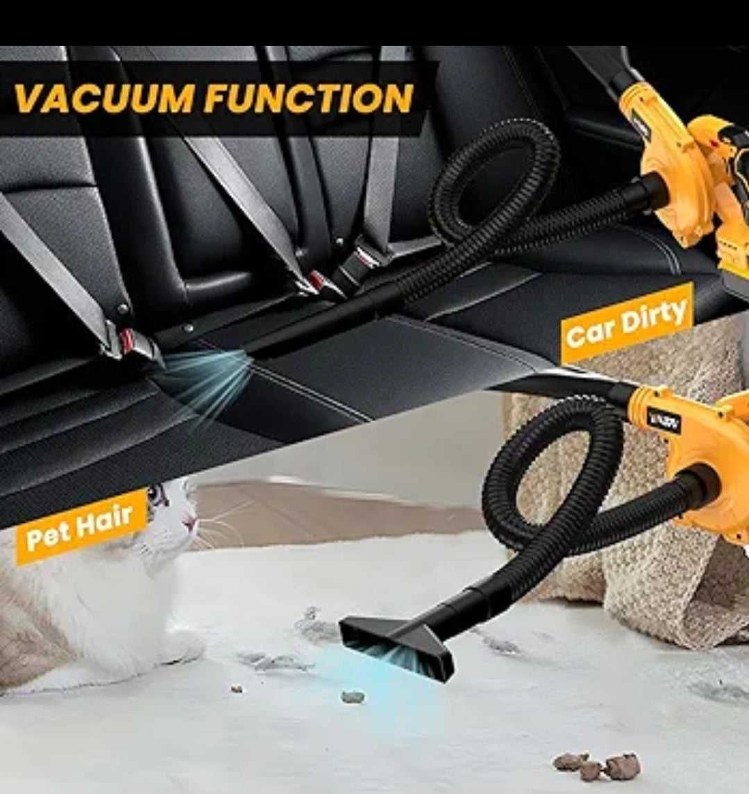 💨 منفاخ ومكنسة كهربائية محمولة نفخ وشفط– تنظيف شامل 1×2 متنقل معا 2 بطاريات