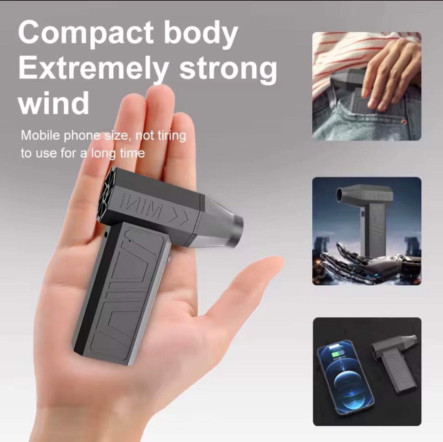 مكنسة هواء لاسلكية قوية 2×1 (شفط + نفخ)