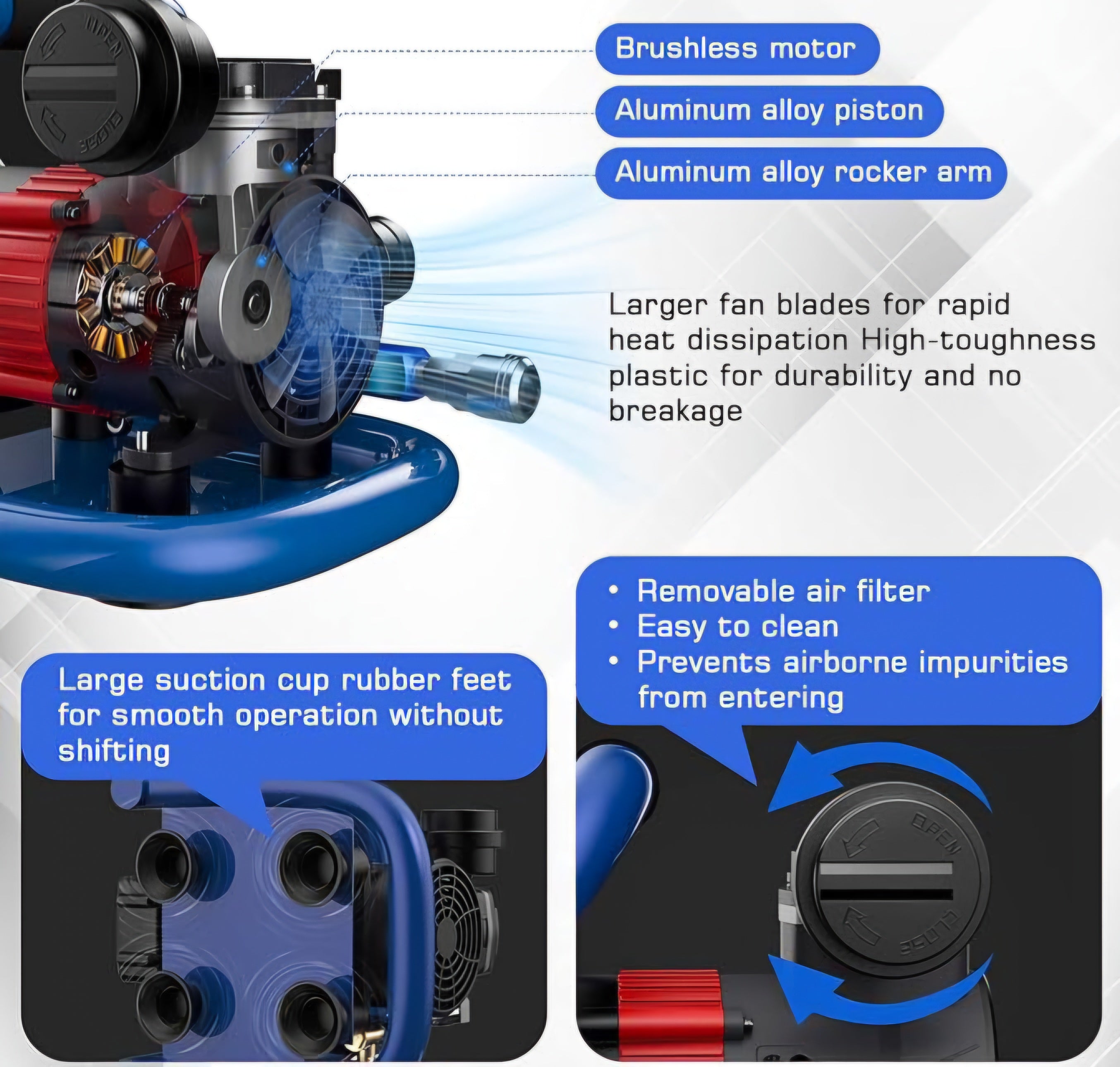 كمبريشن مع معبي هواء بطاريتين متعدد الاستخدام