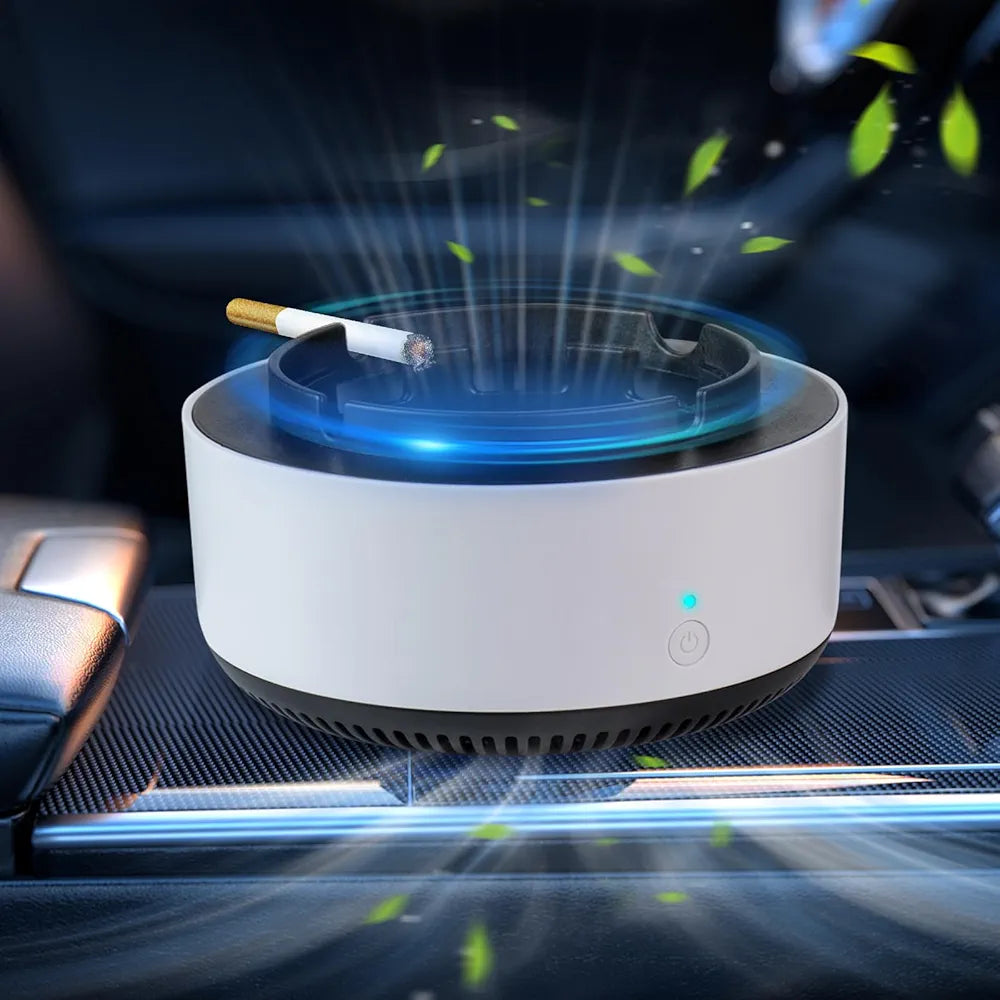 طفاية سجائر مزوده بمروحه وفلتر لتنقية الهواء