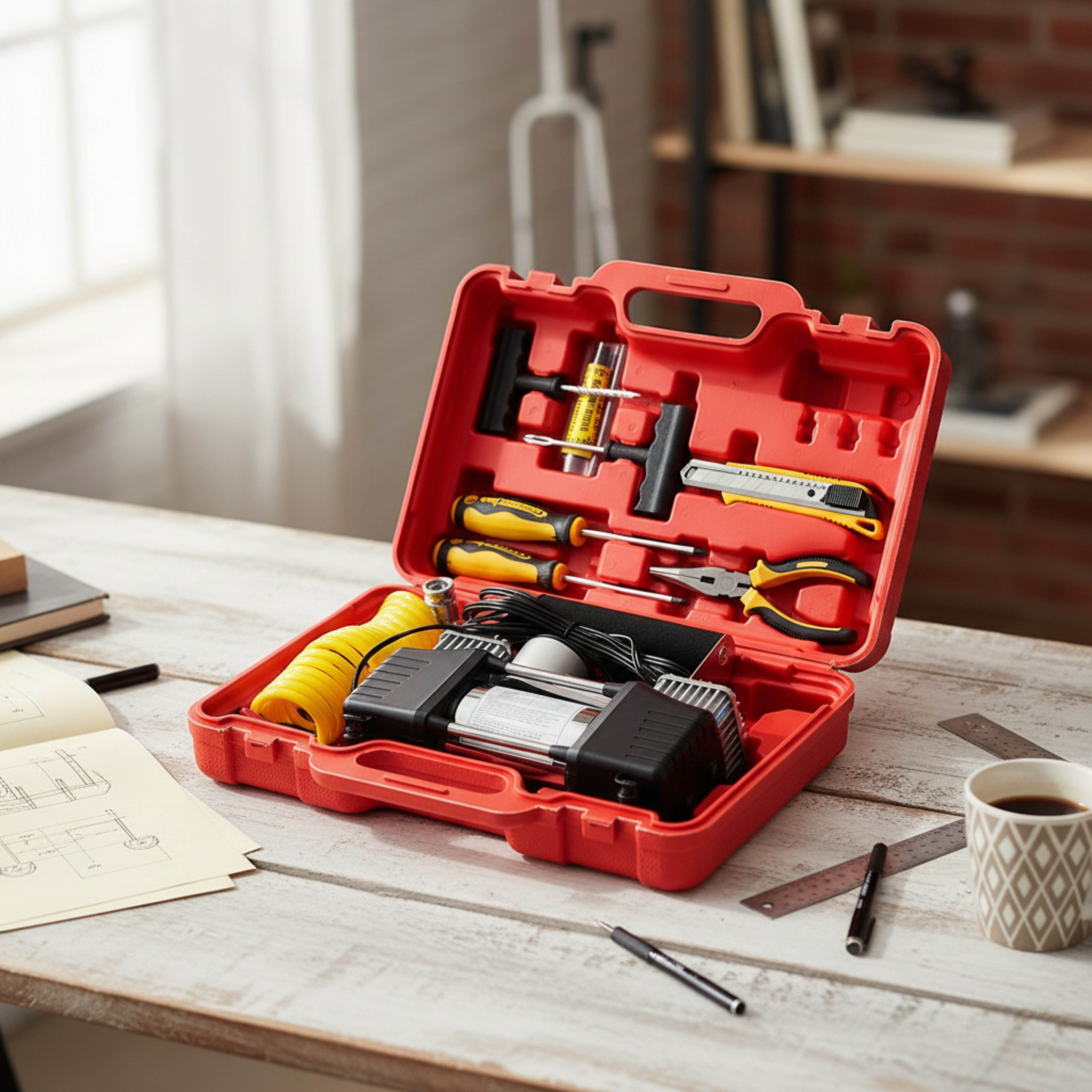 جهاز الطوارئ كمبروسر تعبئة الهواء مع العدة