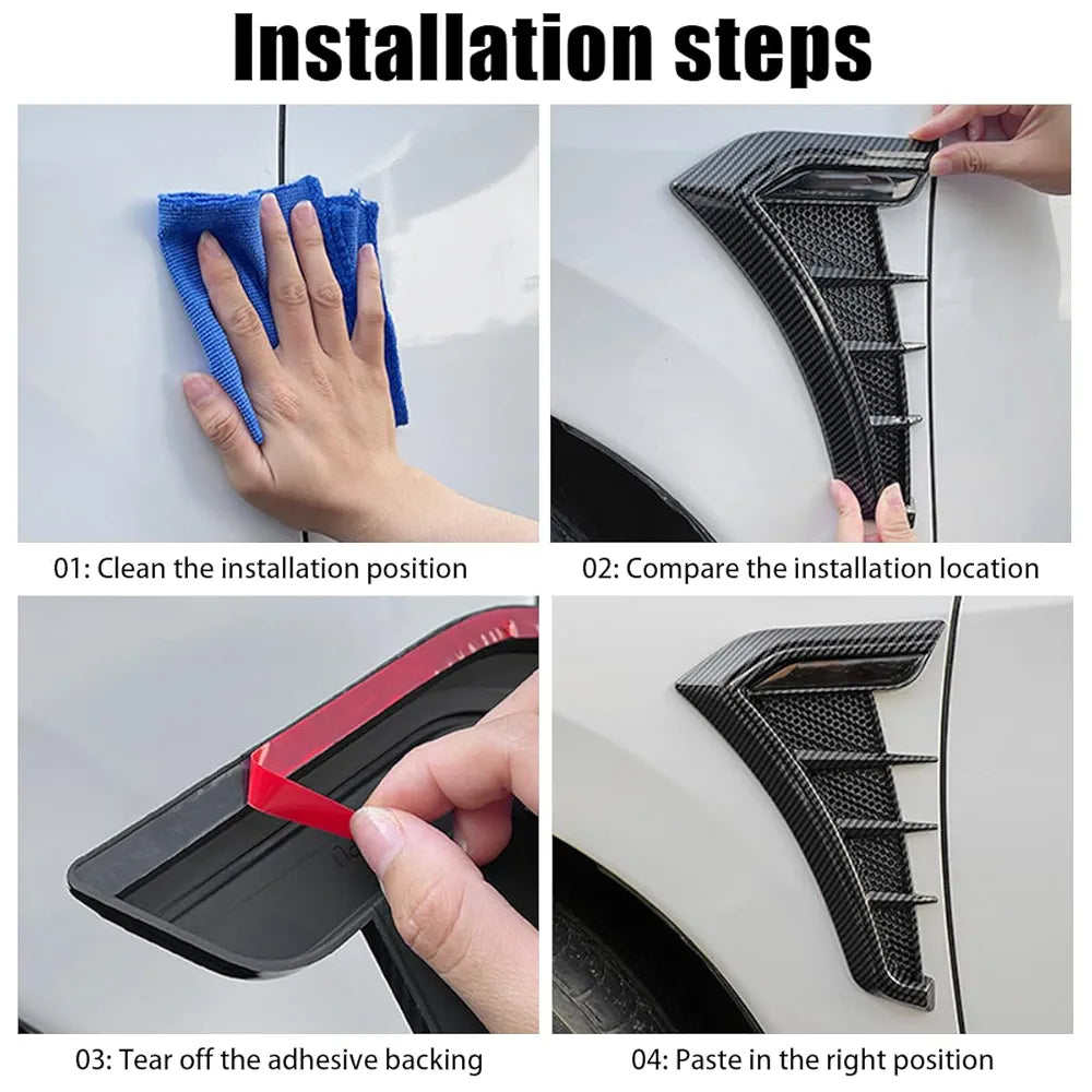 🚗 فتحات تهوية بتصميم كاربون فايبر للسيارة (زينة خارجية)