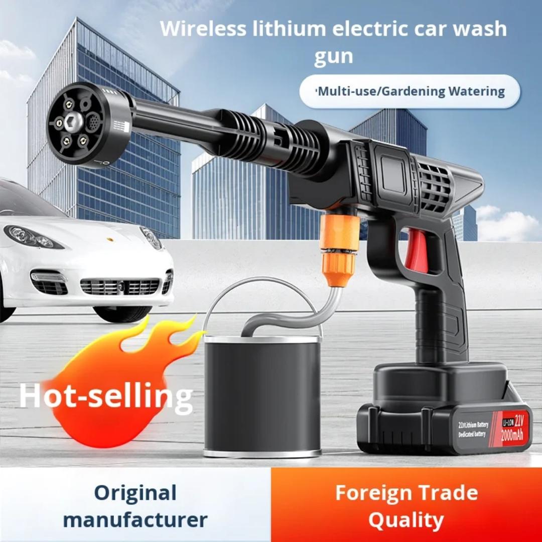 مسدس سرويس ضغط عالي 40 بار – مكينة نحاس + بطاريتين + 6 رؤوس متعددة الاستخدام