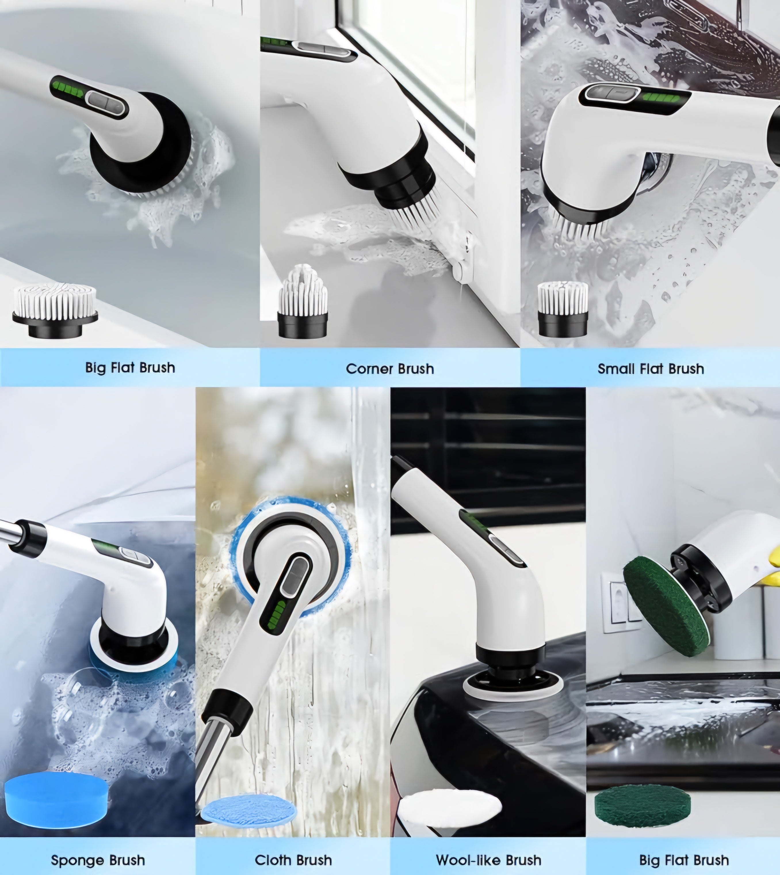 فرشاة كهربائية دوارة شحن متعددة الاستخدام