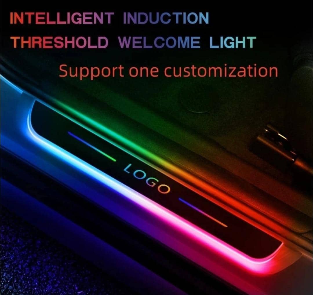 ضاءة عتبة الباب القابلة للشحن من تايوتا وكيا طقم 4 ابواب