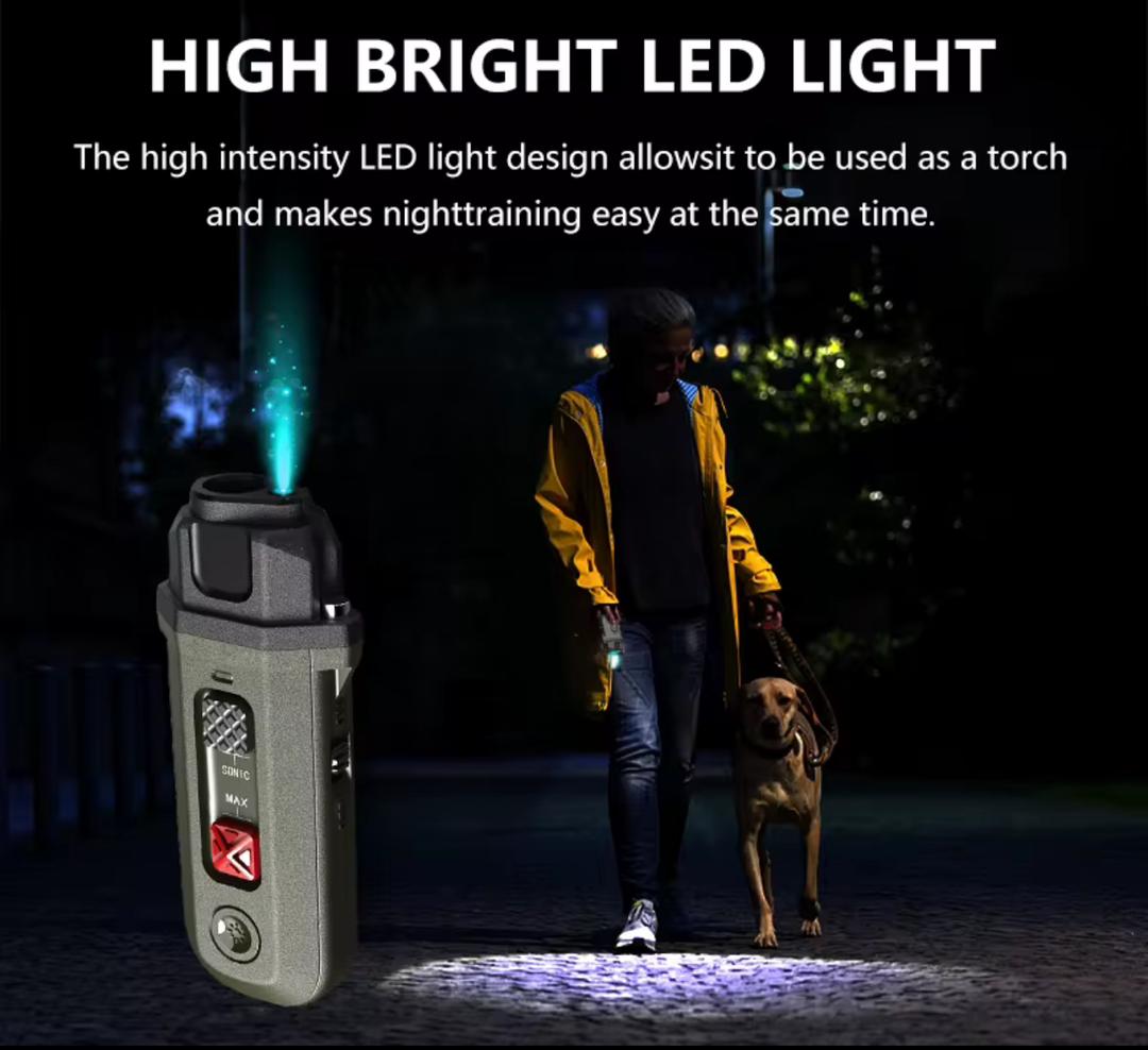 جهاز طارد الكلاب بالموجات فوق الصوتية مزوّد بكشاف ضوئي، للسلامة والراحة في كل مكان