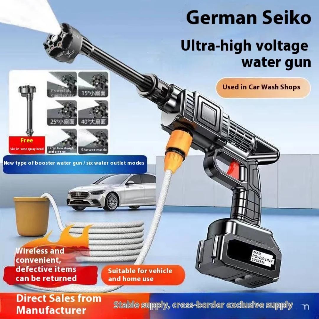 مسدس سرويس ضغط عالي 40 بار – مكينة نحاس + بطاريتين + 6 رؤوس متعددة الاستخدام