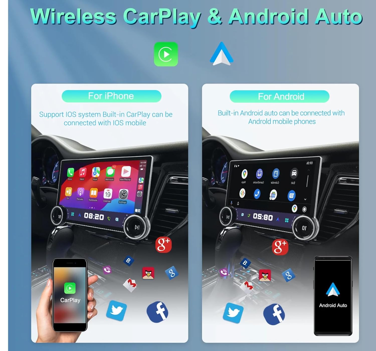 شاشة سياره اندرويد 12 بوصه معا الديكور