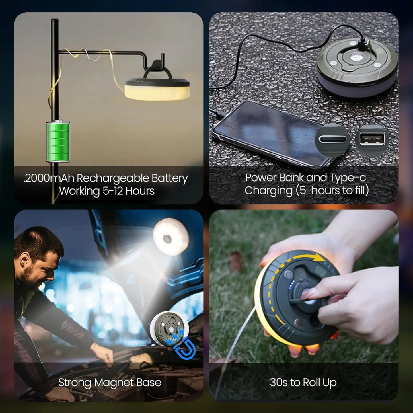 اضاءة رحلات وتخييم 10 متر