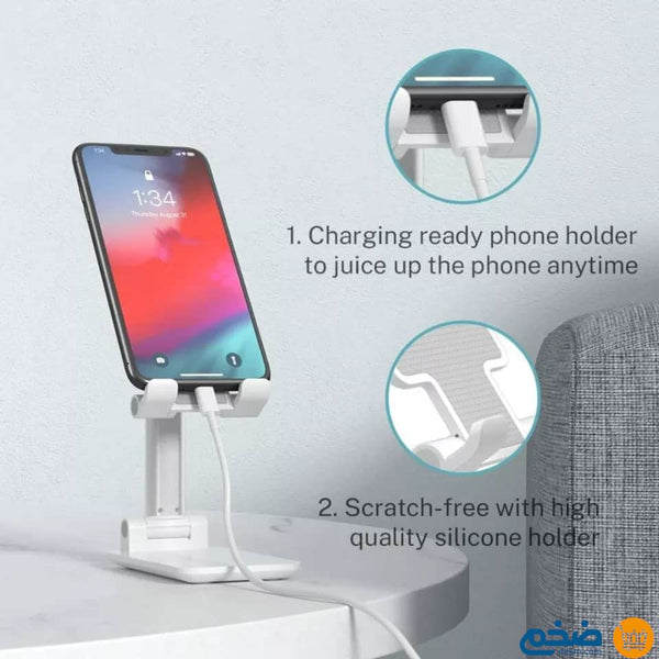 Durable foldable desk holder for mobile phones and iPads