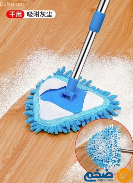 Telescopic fiber mop for floors and corners