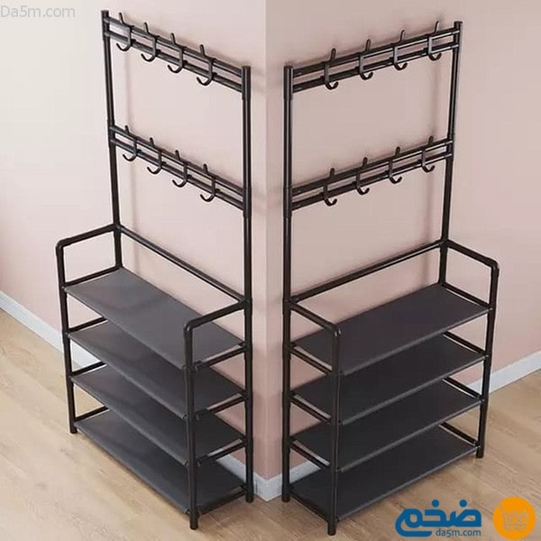 Shoe storage stand and foldable clothes hanger
