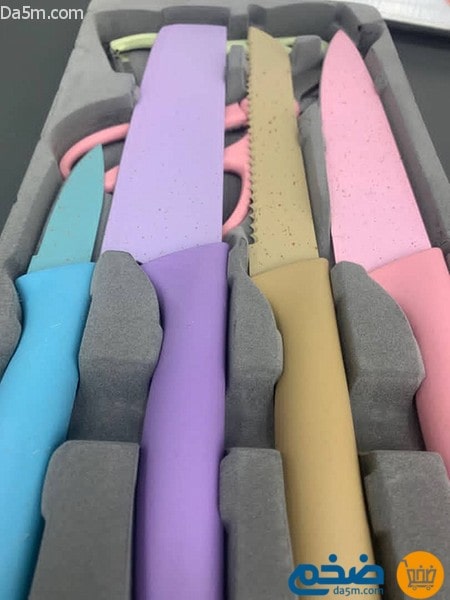 Colorful kitchen knife set 6 pieces